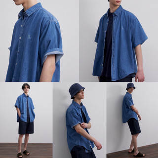 Áo sơ mi LAFUDGE City Boy Big Over Denim Short Sleeve Shirt