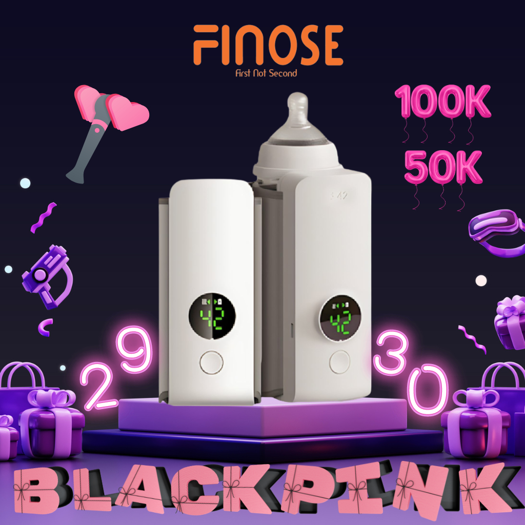 Máy hâm sữa không dây FINOSE LAS02 chính hãng cao cấp, ủ sữa cho bé, cổng sạc USB, giữ nóng, ổn định nhiệt độ