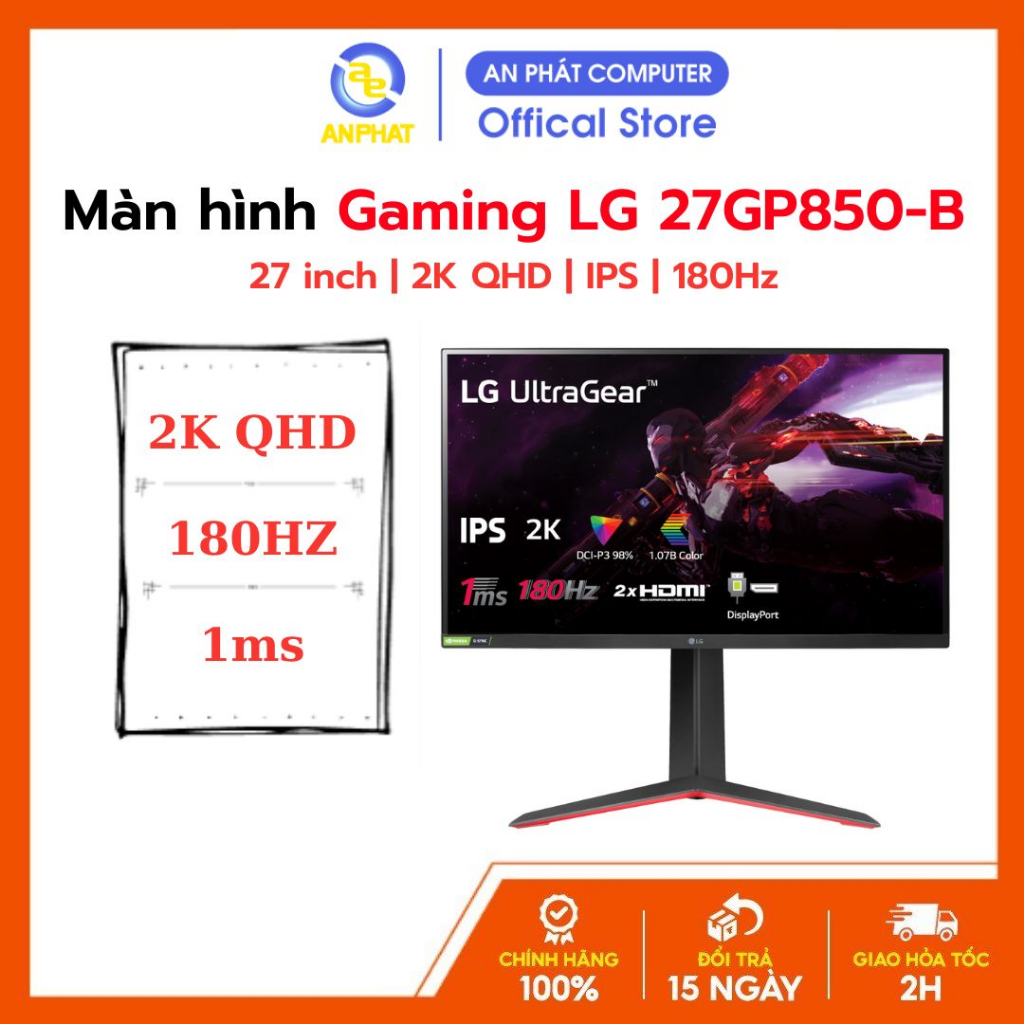 Màn Hình Lg Ultragear 27gp850 B 27 Qhd Nano Ips 1ms 165hz Hdr G Sync® Shopee Việt Nam 5130