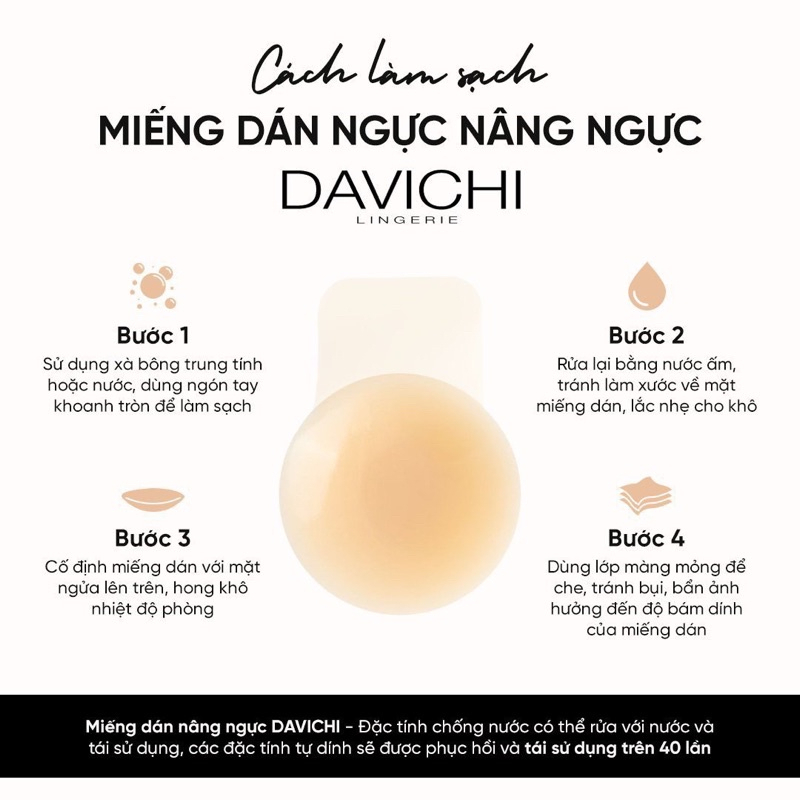 Miếng Dán Ngực Silicon DAVICHI Nâng Ngưc Cao Cấp, Siêu Mỏng, Ôm Khít 362