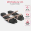 - Dép nữ thời trang đế bằng Erosska quai mảnh đan chéo đế bệt màu kem - DE069