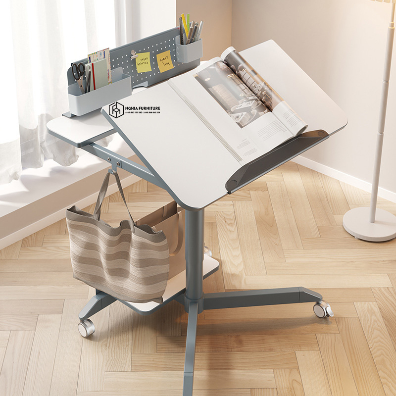 Ảnh Bàn di động TABLE LAPTOP 03 Nghia furniture - Nâng hạ 690mm - 1050mm, Di chuyển tiện lợi, Phù hợp nhà có không gian nhỏ 4