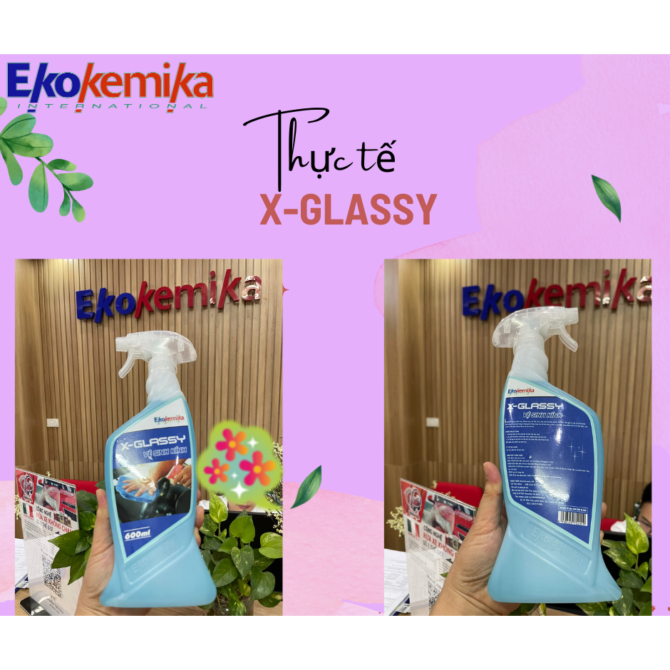 NƯỚC LAU KÍNH XE HƠI X-GLASSY EKOKEMIKA 600ML