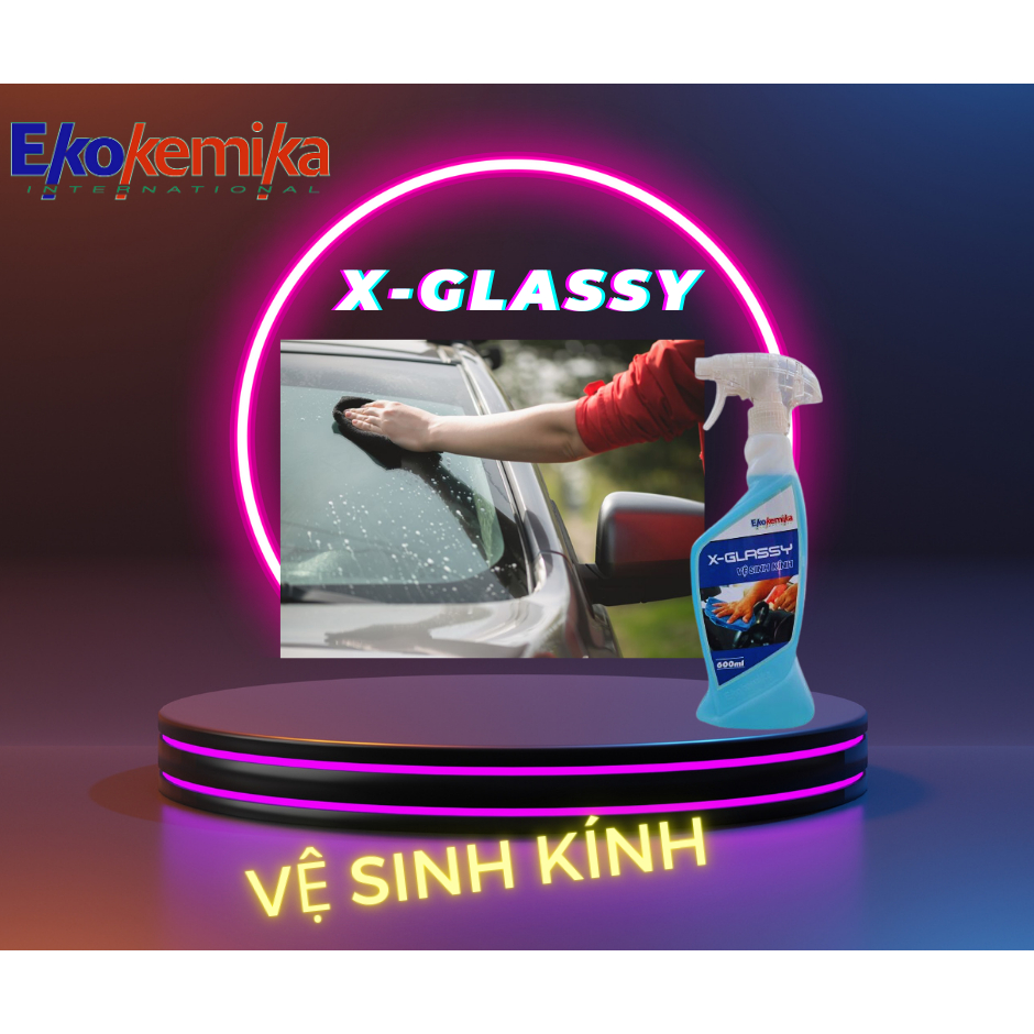 NƯỚC LAU KÍNH XE HƠI X-GLASSY EKOKEMIKA 600ML