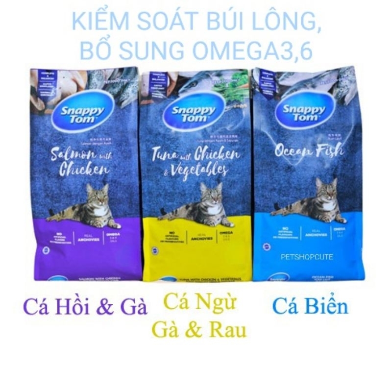 [Hỏa Tốc] Thức ăn cao cấp cho mèo SNAPPY TOM 8kg topping cá cơm khô ...