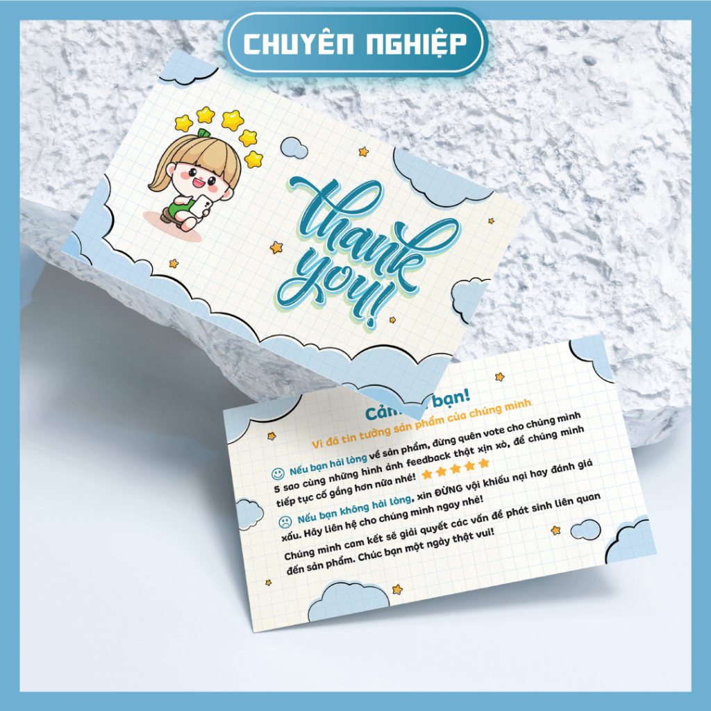 [CARD TẬN XƯỞNG] Thanks Card, Thiệp Cảm Ơn - Size 9x5,5cm - Giấy C300 ...