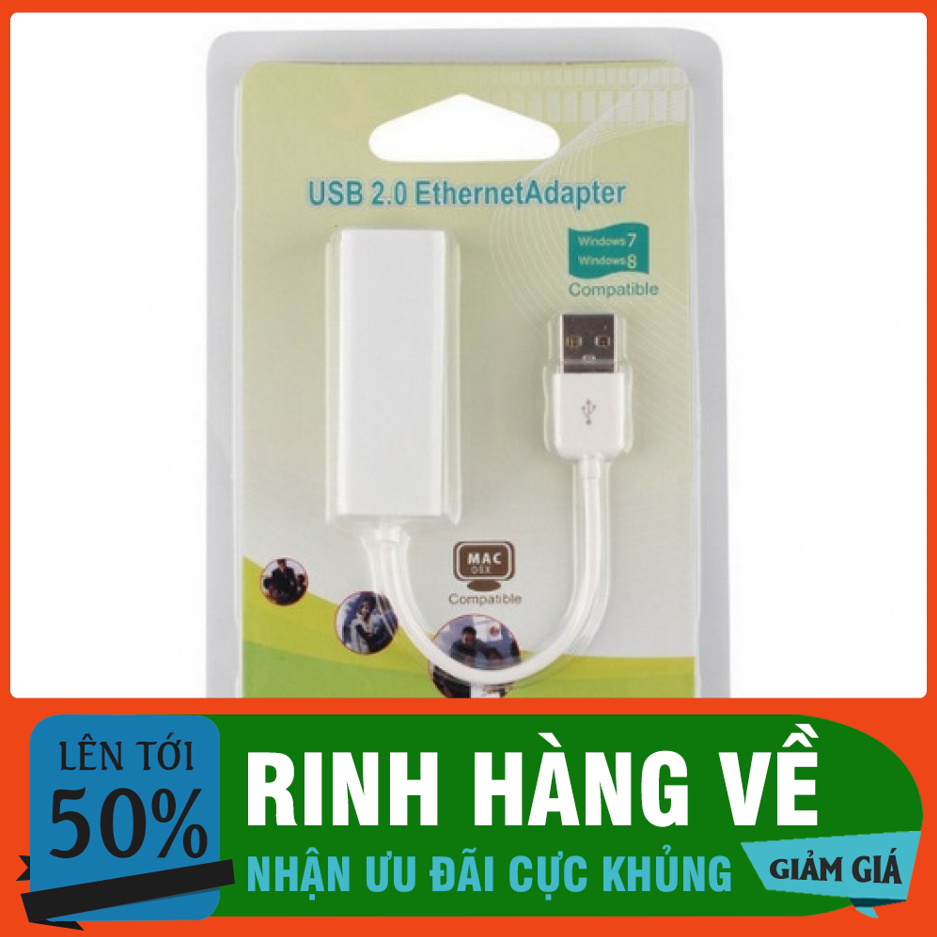 USB LAN USB to LAN Bộ chuyển đổi USB ra LAN RJ45 (Trắng) USB 2.0 ...
