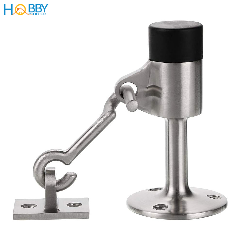 Đồ chặn cửa đệm cao su có móc giữ cửa inox 304 Hobby home decor CC10