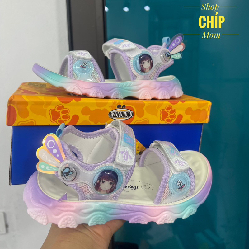 sandal bé gái dép quai hậu cho bé đi học size đại khâu đế bên quai vải êm chân cô gái thời trang hè thu Y25 ( ảnh thật )