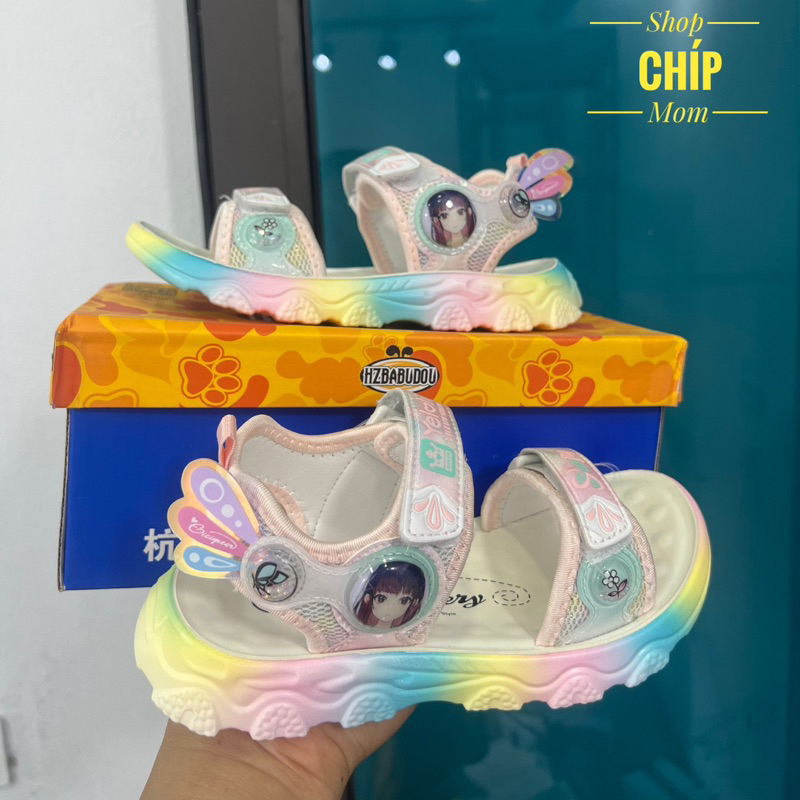 sandal bé gái dép quai hậu cho bé đi học size đại khâu đế bên quai vải êm chân cô gái thời trang hè thu Y25 ( ảnh thật )