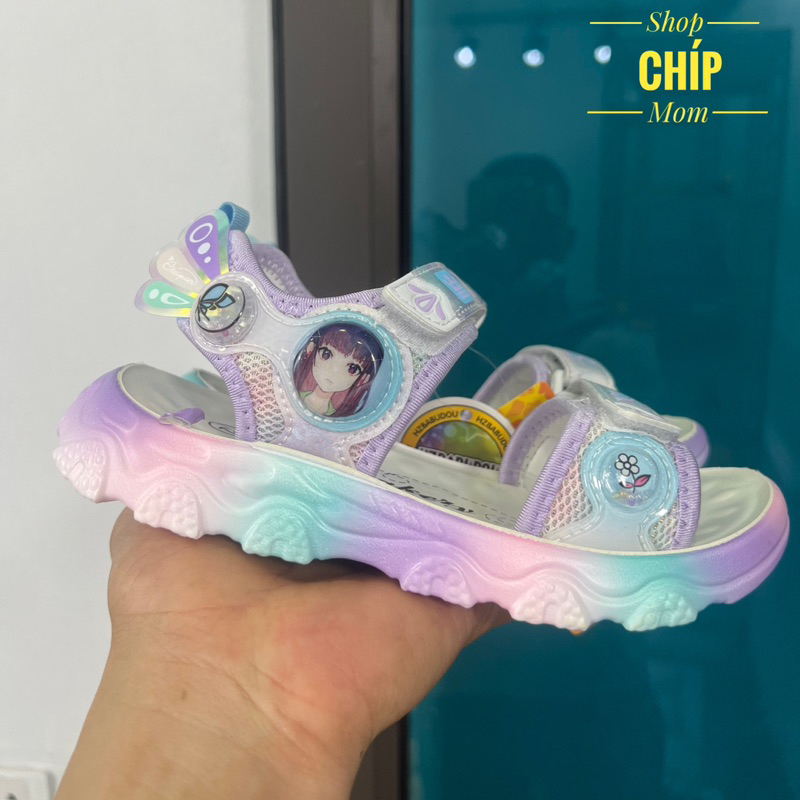 sandal bé gái dép quai hậu cho bé đi học size đại khâu đế bên quai vải êm chân cô gái thời trang hè thu Y25 ( ảnh thật )