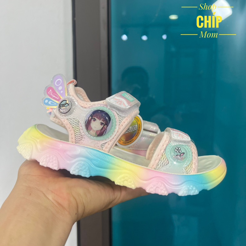 sandal bé gái dép quai hậu cho bé đi học size đại khâu đế bên quai vải êm chân cô gái thời trang hè thu Y25 ( ảnh thật )