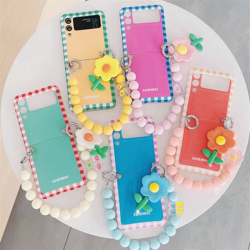 [Order] Ốp lưng Samsung Galaxy zFlip 3/4 kèm dây đeo hoa dễ thương ...