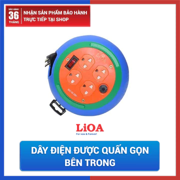 Ổ cắm điện/ Ổ cắm điện Lioa/ Ổ cắm kéo dài quay tay kiểu đĩa bay DB52-10A 2200W Max 10A 250V (dây 5m)-GIA DỤNG QUẬN 8