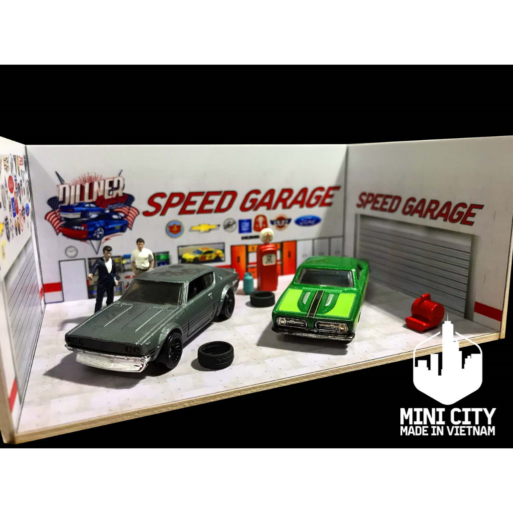 Mô hình garage kiểu mỹ 1/64