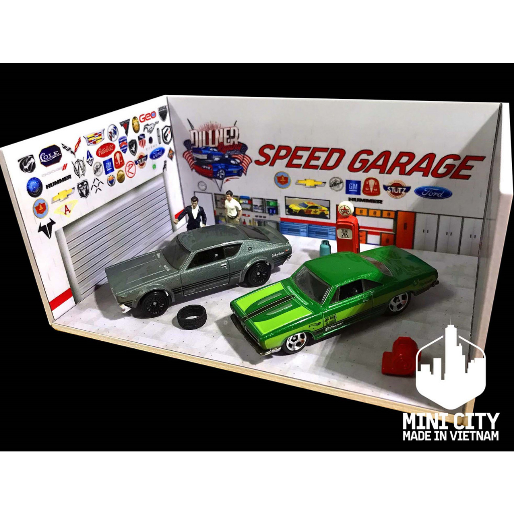 Mô hình garage kiểu mỹ 1/64