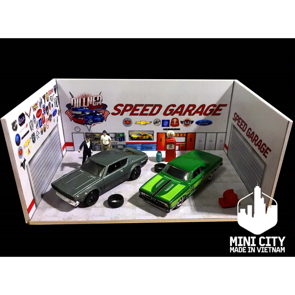 Mô hình garage kiểu mỹ 1/64
