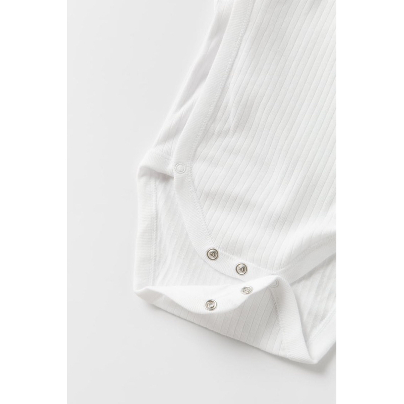 [MD01] ZA.RA body cài vạt chéo trắng trơn chất liệu thun cotton mềm mại cho bé sơ sinh