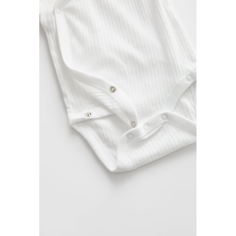 [MD01] ZA.RA body cài vạt chéo trắng trơn chất liệu thun cotton mềm mại cho bé sơ sinh