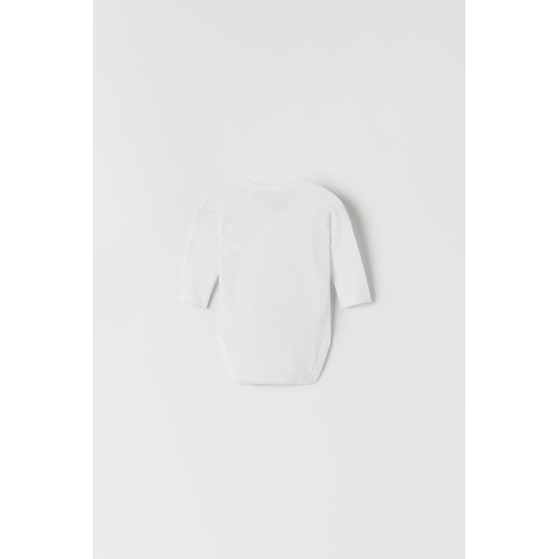 [MD01] ZA.RA body cài vạt chéo trắng trơn chất liệu thun cotton mềm mại cho bé sơ sinh