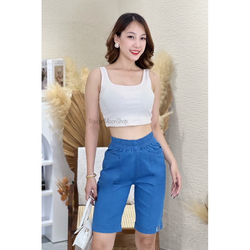 Quần Jean lửng lưng thun chất co giãn kiểu dáng thoải mái Bigsize