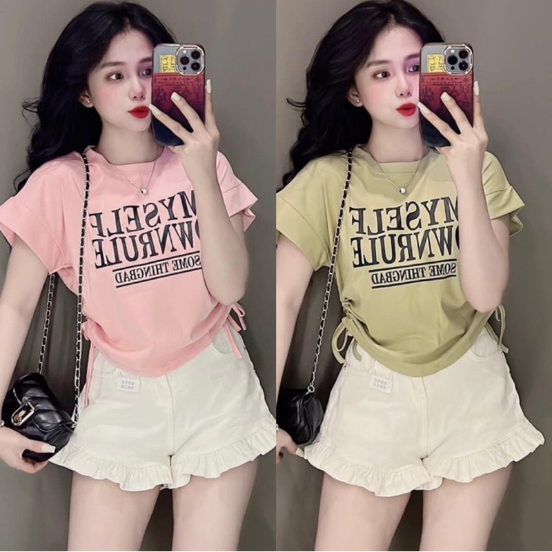 Áo thun nữ dáng vừa tay cánh dơi rút dây ( Cánh Dơi )