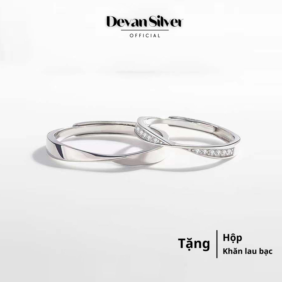 925 Silver Couple Rings, adjustable by Devan Silver