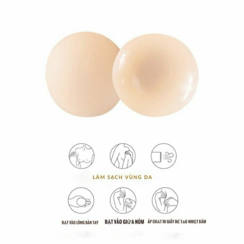 Miếng dán ngực silicone nhiệt tự thân không keo siêu mỏng, dán nhũ hoa siêu dính MDN04