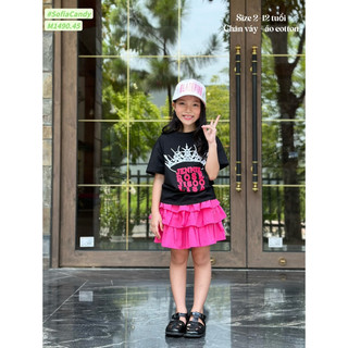 (Ảnh thật) Váy Black Pink bé gái. Set áo BlackPink kèm chân váy 3 tầng siêu hot 13-45kg Sofia Candy