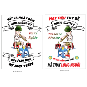 Cặp tem decal tễu kèm chữ tài xế nghèo, kệ sao phải vội, cứ từ từ, nhà bao việc
