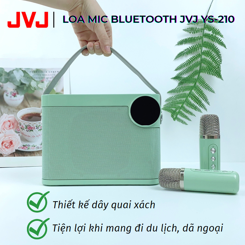 Loa mic karaoke bluetooth JVJ YS 210 / SD-318  không dây kèm mic song ca - Bảo hành 6T
