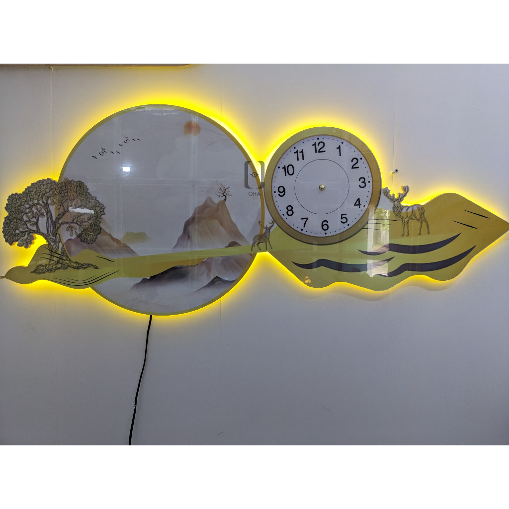 Tranh 3D LED Cắt Phong Cảnh Thiên Nhiên Trang Trí Phòng Khách Quán Tiệm Shop OHA Decor