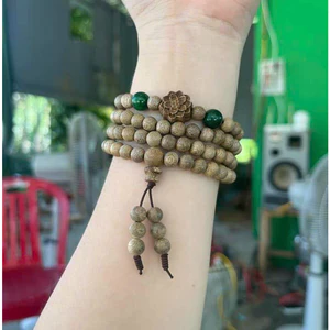 Vòng tay trầm hương tốc kiến 6ly-8ly 108 hạt mix charm đá hoa sen-cam kết như hình-thanh lịch bình an may mắn.