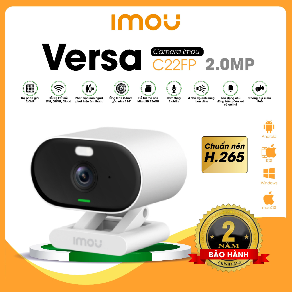 Camera Wifi Trong Nhà và Ngoài Trời Imou Versa - IPC-C22FP- Đàm Thoại 2 ...