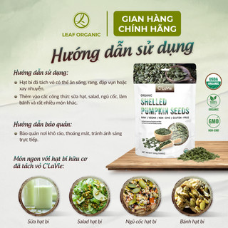 Hạt bí hữu cơ đã tách vỏ C'LaVie 90g/200g