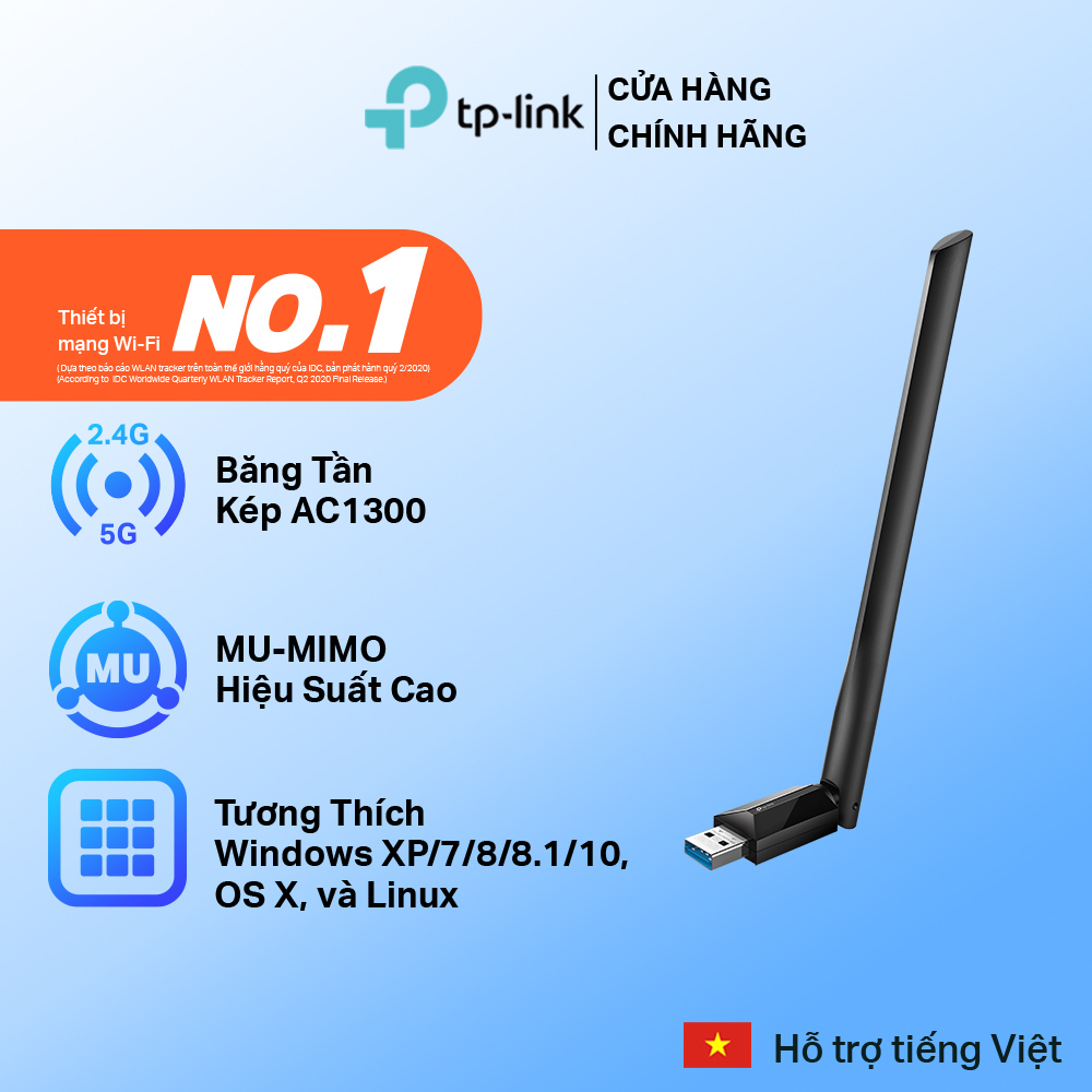 Bộ Chuyển Đổi USB Wifi TP-Link Archer T3U Plus Chuẩn AC 1300Mpbs