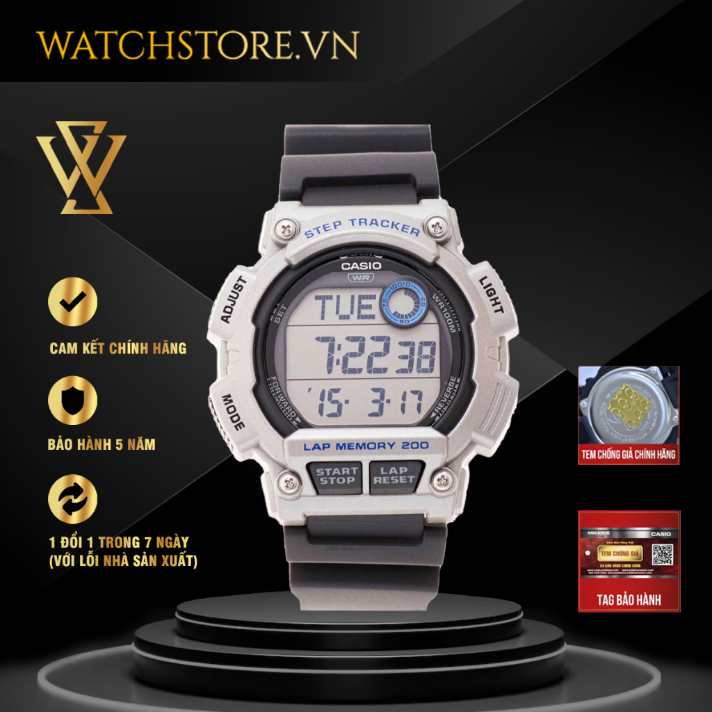Đồng Hồ Điện Tử Nam Casio WATCHSTORE WS-2100H-1A2VDF Thiết Kế Kính Nhựa ...