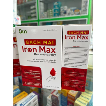 [CHÍNH HÃNG] Viên uống sắt Iron Max Bạch Mai - Viên uống bổ sung sắt, acid folic, bổ máu, tạo hồng cầu