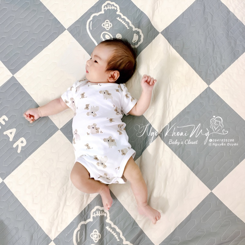[MD116] 0-3M Body chip ngắn tay bé trai chất liệu cotton mềm mát