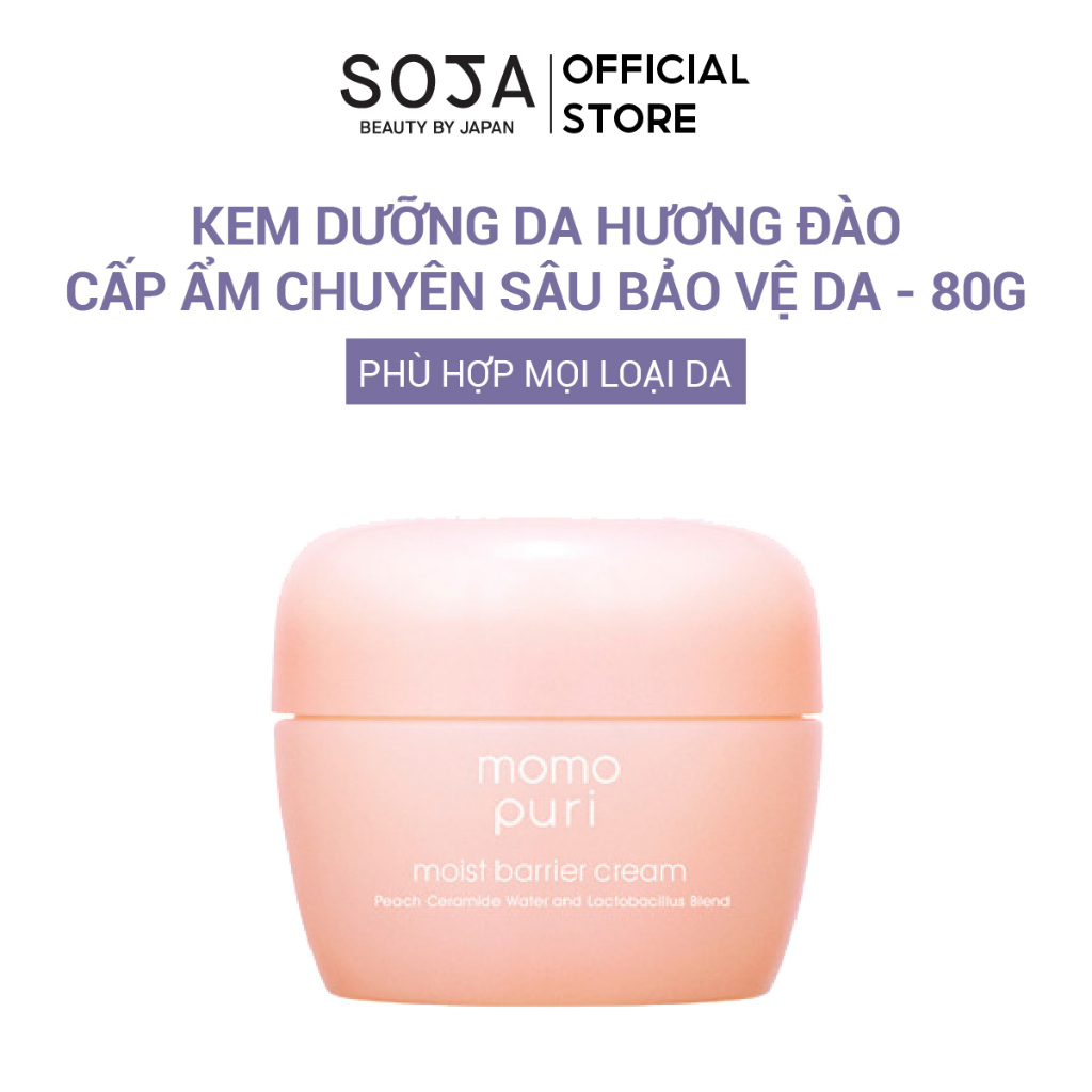 Ảnh Kem Dưỡng Momopuri Cấp Ẩm Chuyên Sâu Bảo Vệ Da Tinh Chất Đào Nhật Moist Barrier Cream 80G 2