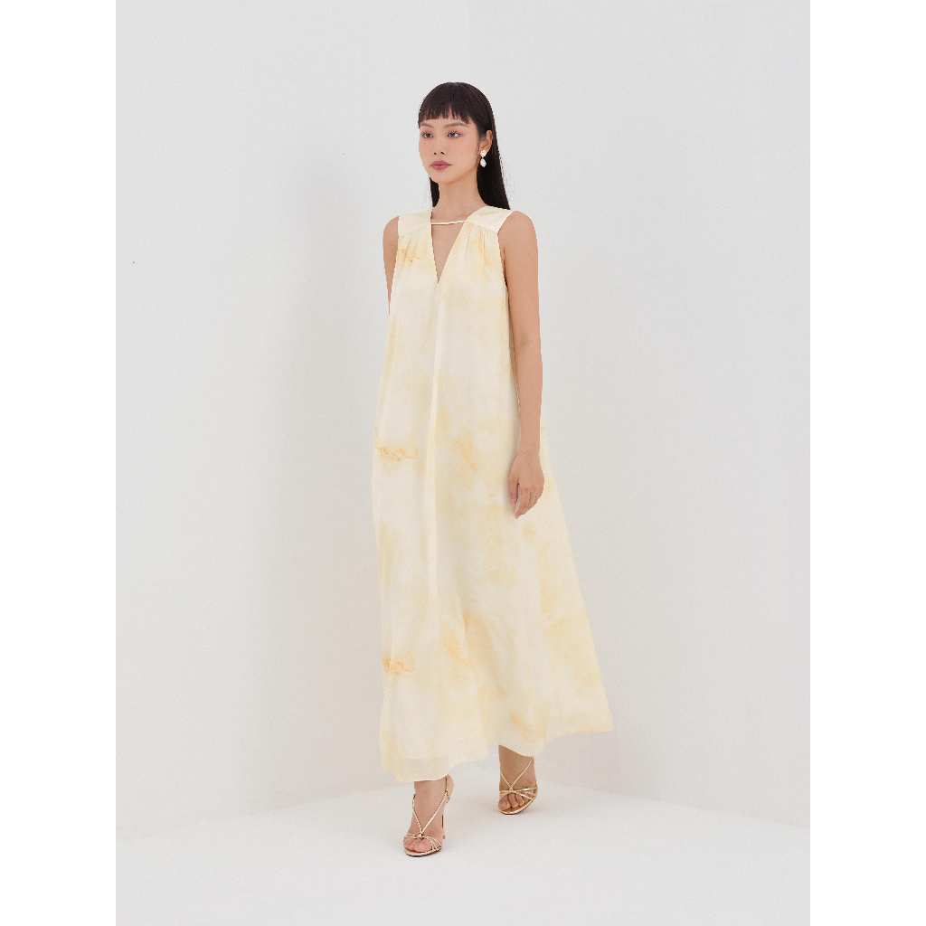 Đầm maxi satin Mauve Marble dress