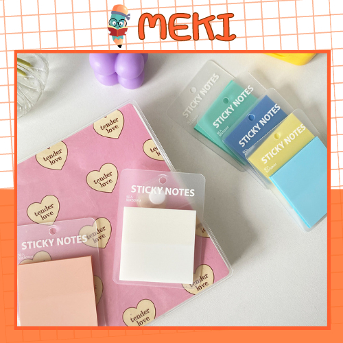 Set 50 Tờ Giấy Note Trong Suốt Chống Thấm Nước Tiện Dụng, Giấy Ghi Chú Màu Trong Suốt Dụng Cụ Học Tập Cute - MEKI | BigBuy360 - bigbuy360.vn