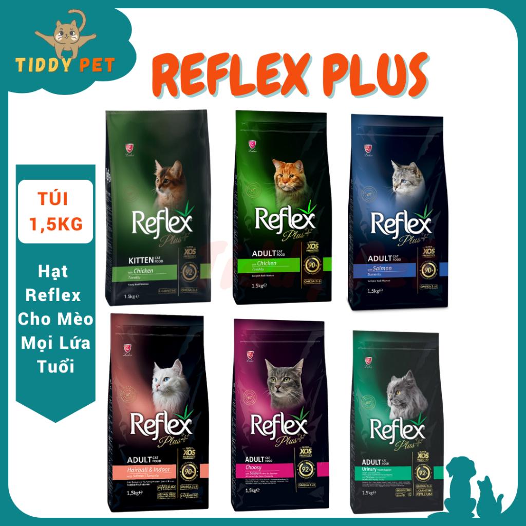 Hạt REFLEX PLUS - Thức ăn hạt cao cấp dành cho mèo túi 1,5kg - Tiddy ...
