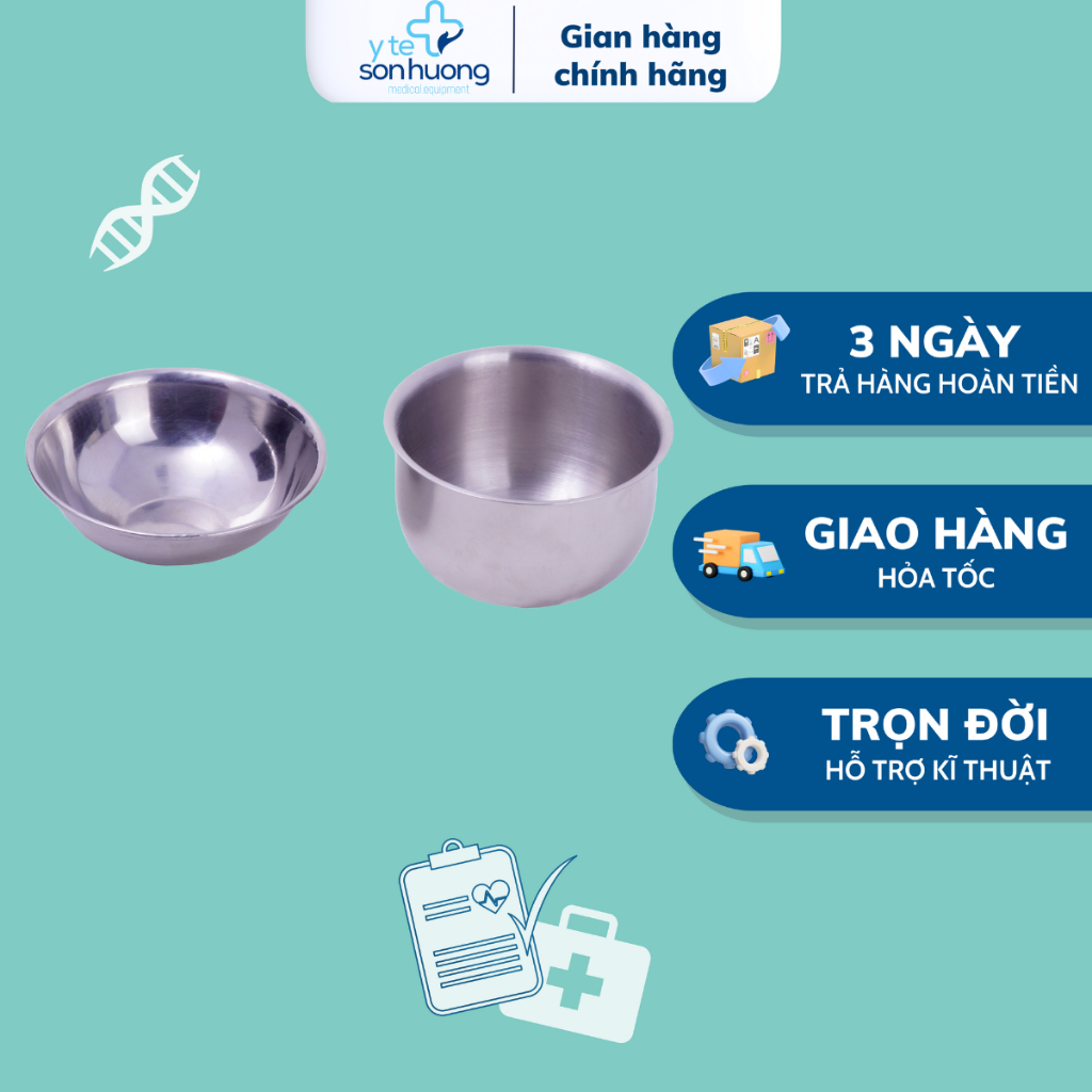 Chén chum inox dùng trong y tế, chuyên đựng dung dịch để tẩm gòn ...