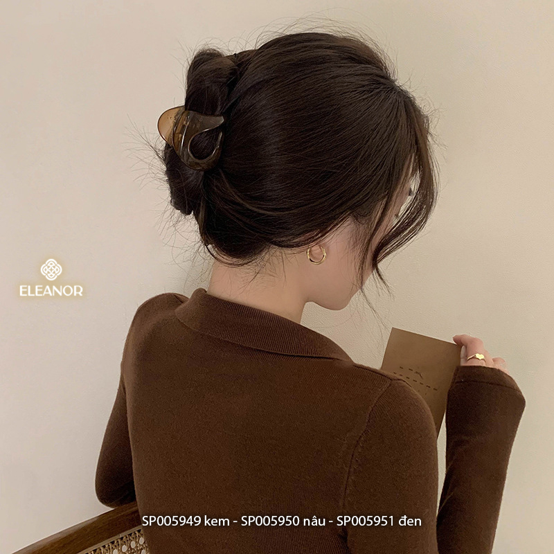 Kẹp tóc nữ càng cua Eleanor Accessories hình cong basic phụ kiện tóc kẹp tóc 5949