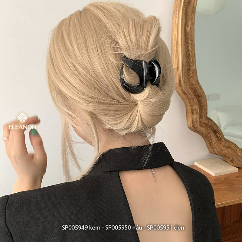 Kẹp tóc nữ càng cua Eleanor Accessories hình cong basic phụ kiện tóc kẹp tóc 5949