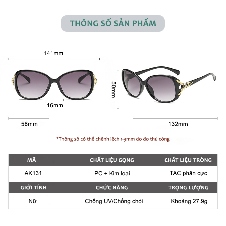 Ảnh Kính Râm Nữ Thời Trang AORON Gọng PC Đàn Hồi Chạm Hồ Ly Sang Trọng Và Cuốn Hút, Tròng Kính Nữ Phân Cực Chống UV 2
