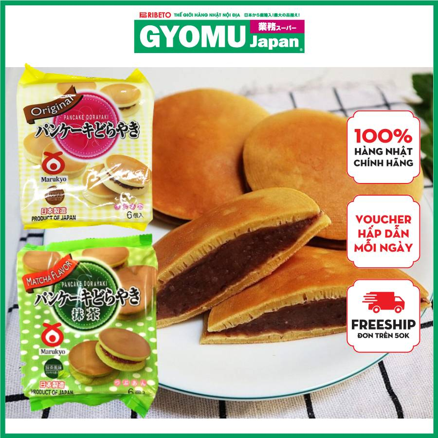 Bánh rán Marukyo nhân đậu đỏ, nhân trà xanh (6 phần) 324G | Shopee Việt Nam