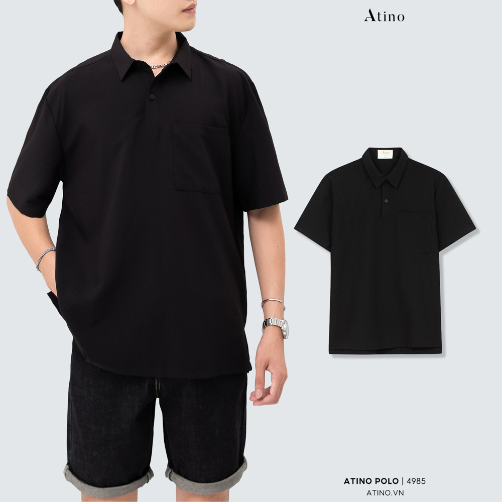 Áo Polo Ngắn Tay Nam Trơn ATINO Vải Polyester thoáng mát Form Regular ...