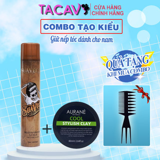 Combo Gôm Sáp LUXURIOUS 415ml + Aurane Cool Stylish Clay Tạo Kiểu, Giữ Nếp Cho Tóc. HÀNG CHÍNH HÃNG